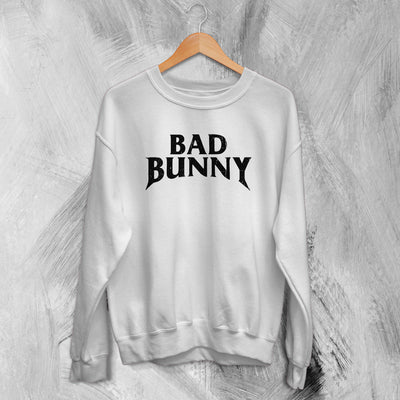 Bad Bunny Logo Sweatshirt Bad Bunny Rapper Sweater Rap Merch - WorldWideShirt