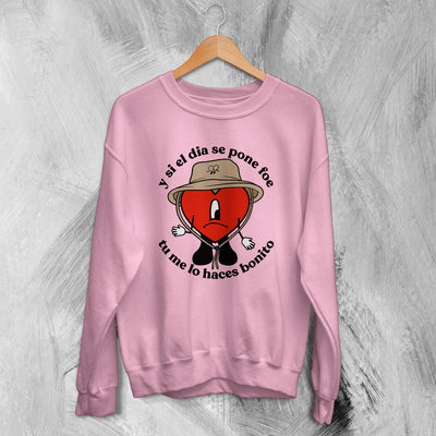 Bad Bunny Sweatshirt Un Verano Sin Ti Sweater Lo Haces Bonito Rapper Merch - WorldWideShirt