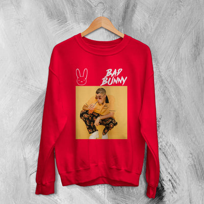 Bad Bunny Yellow Sweatshirt Bad Bunny Sweater Rapper Shirt - WorldWideShirt