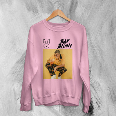 Bad Bunny Yellow Sweatshirt Bad Bunny Sweater Rapper Shirt - WorldWideShirt