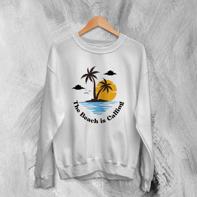 Beach Sweatshirt The Beach Is Calling Sweater Y2K Vacation Merch - WorldWideShirt