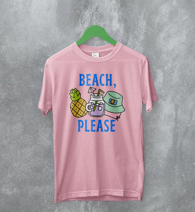 Beach T-Shirt Beach Please Shirt Y2K Summer Vacation Merch - WorldWideShirt