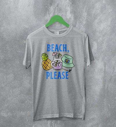 Beach T-Shirt Beach Please Shirt Y2K Summer Vacation Merch - WorldWideShirt