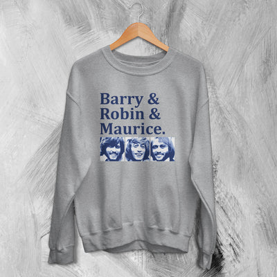 Bee Gees Sweatshirt Barry Robin Maurice Rare Design 70s Gibb Disco Sweater - WorldWideShirt