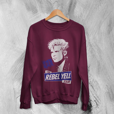 Billy Idol Sweatshirt 1984 Tour Billy Rebel Yell Sweater 80s Music Merch - WorldWideShirt