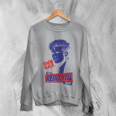 Billy Idol Sweatshirt 1984 Tour Billy Rebel Yell Sweater 80s Music Merch - WorldWideShirt