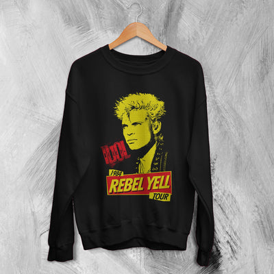 Billy Idol Sweatshirt 1984 Tour Billy Rebel Yell Sweater 80s Music Merch - WorldWideShirt