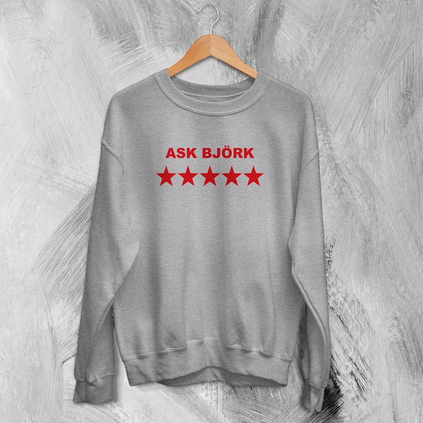 Bjork Sweatshirt Ask Bjork Greatest Hits Graphic Shirt Pop Star Bjork Crewneck - Sport Grey - WorldWideShirt