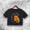 Bla Bla Bla Cat Crop Top Funny Cat Shirt Aesthetic Y2K Shirt - WorldWideShirt