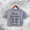 Boy In Book Crop Top Boy In Book Shirt Aesthetic Y2K Shirt - WorldWideShirt