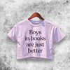 Boy In Book Crop Top Boy In Book Shirt Aesthetic Y2K Shirt - WorldWideShirt