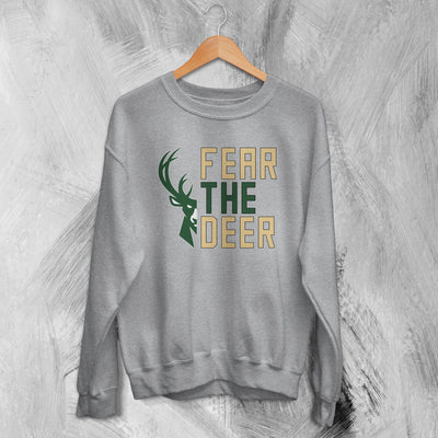 Bucks Fear The Deer Sweatshirt Milwaukee Bucks Sweater Gift For Bucks Fanatics - WorldWideShirt