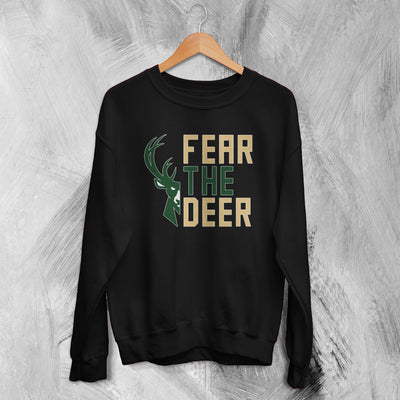 Bucks Fear The Deer Sweatshirt Milwaukee Bucks Sweater Gift For Bucks Fanatics - WorldWideShirt