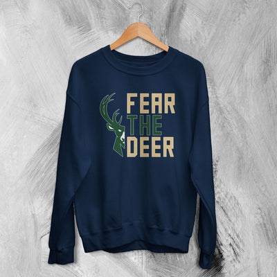 Bucks Fear The Deer Sweatshirt Milwaukee Bucks Sweater Gift For Bucks Fanatics - WorldWideShirt