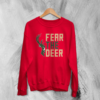 Bucks Fear The Deer Sweatshirt Milwaukee Bucks Sweater Gift For Bucks Fanatics - WorldWideShirt