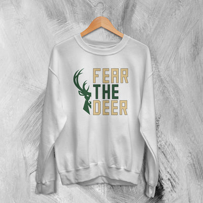 Bucks Fear The Deer Sweatshirt Milwaukee Bucks Sweater Gift For Bucks Fanatics - WorldWideShirt