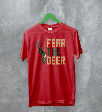 Bucks Fear The Deer T-Shirt Milwaukee Bucks Shirt Gift For Bucks Fanatics - WorldWideShirt