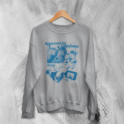 Capybara Sweatshirt Approved By Capybara Sweater Mammalia Lover - WorldWideShirt