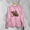 Capybara Sweatshirt Vintage Possum Cowboy Sweater American Lover - WorldWideShirt