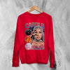 Cardi B Bootleg Sweatshirt Rap Cardi B Shirt Retro Rapper Style Crewneck Music Streetwear - Red - WorldWideShirt