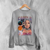 Cardi B Bootleg Sweatshirt Rap Cardi B Shirt Retro Rapper Style Crewneck Music Streetwear - Sport Grey - WorldWideShirt
