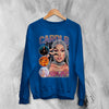 Cardi B Bootleg Sweatshirt Rap Cardi B Shirt Retro Rapper Style Crewneck Music Streetwear - Royal Blue - WorldWideShirt