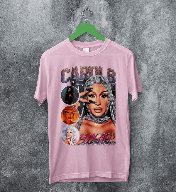 Cardi B Bootleg T-Shirt Rap Cardi B Shirt Retro Rapper Style Tee Music Streetwear - Light Pink - WorldWideShirt