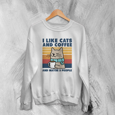 Cat T-Shirt Like Cats and Coffee Shirt and Maybe 3 People Animal Lover - WorldWideShirt