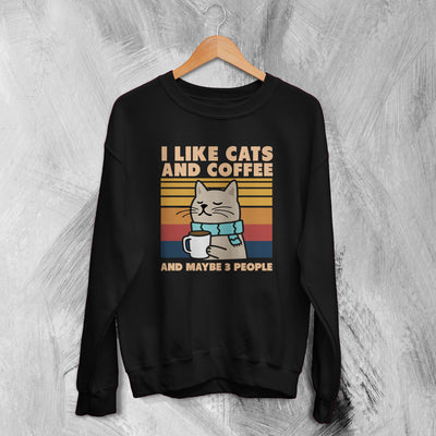 Cat T-Shirt Like Cats and Coffee Shirt and Maybe 3 People Animal Lover - WorldWideShirt