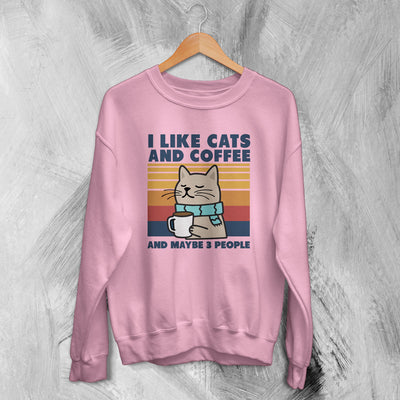 Cat T-Shirt Like Cats and Coffee Shirt and Maybe 3 People Animal Lover - WorldWideShirt