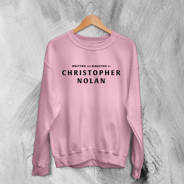Christopher Nolan Credit Sweatshirt Directed By Christopher Nolan Shirt The Odyssey Crewneck - Light Pink - WorldWideShirt