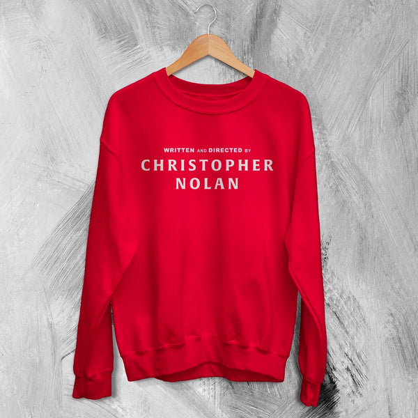Christopher Nolan Credit Sweatshirt Directed By Christopher Nolan Shirt The Odyssey Crewneck - Red - WorldWideShirt