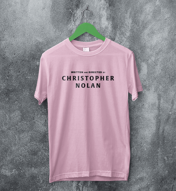 Christopher Nolan Credit T-Shirt Directed By Christopher Nolan Shirt The Odyssey Tee - Light Pink - WorldWideShirt