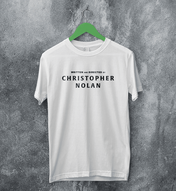 Christopher Nolan Credit T-Shirt Directed By Christopher Nolan Shirt The Odyssey Tee - White - WorldWideShirt