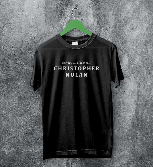 Christopher Nolan Credit T-Shirt Directed By Christopher Nolan Shirt The Odyssey Tee - Black - WorldWideShirt