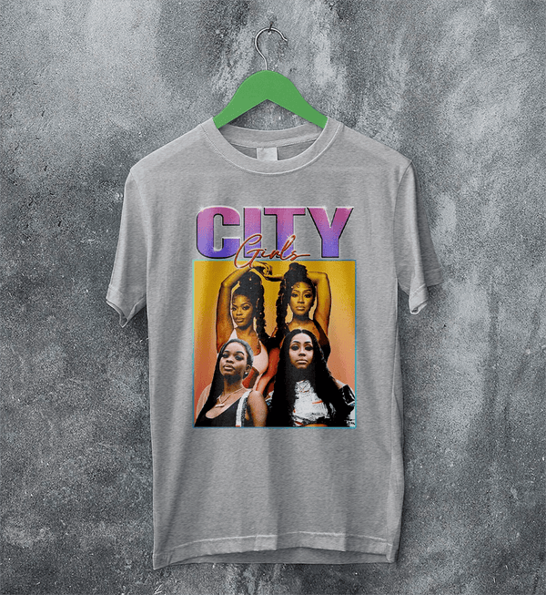 City Girls Bootleg T-Shirt Hip Hop City Girls Shirt Female Rap Music Tee - Sport Grey - WorldWideShirt