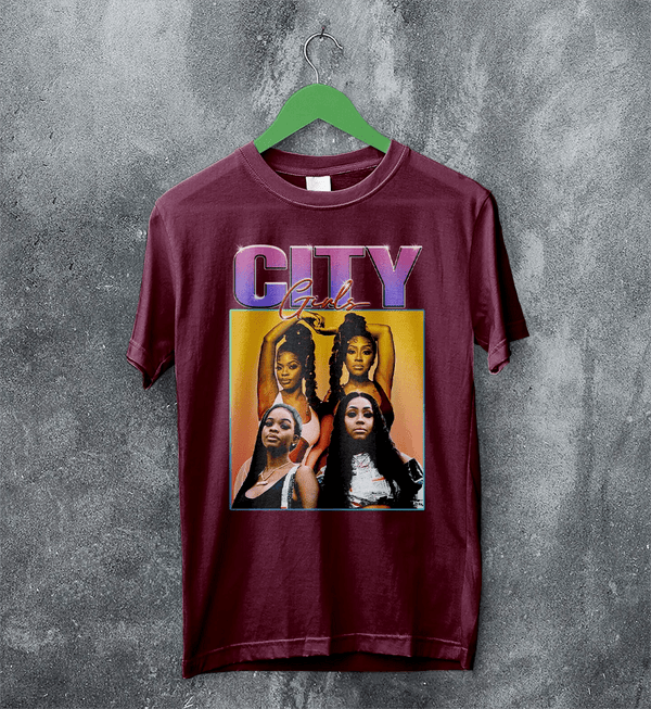 City Girls Bootleg T-Shirt Hip Hop City Girls Shirt Female Rap Music Tee - Red Maroon - WorldWideShirt