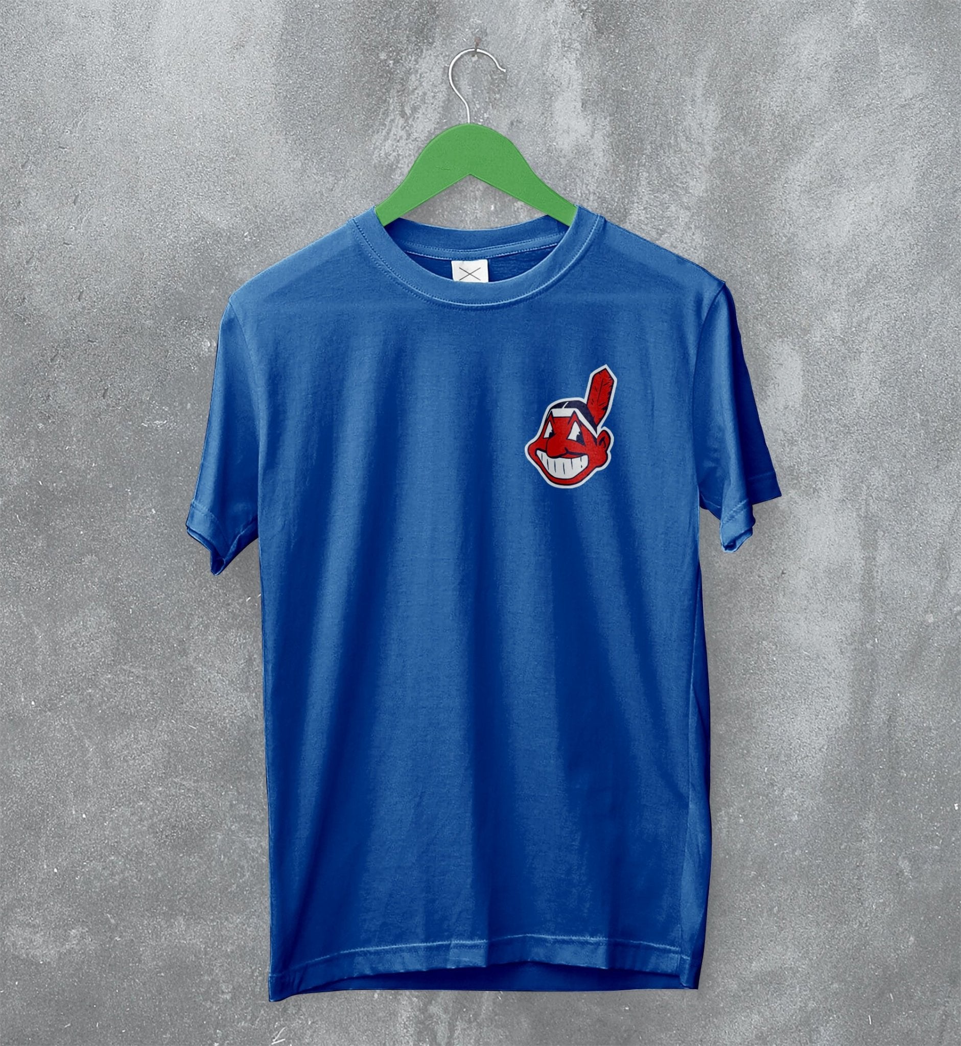 Bas Merch Cleveland Guardians T-Shirt Indian Chief Logo Printed Pocket Shirt Bas ...