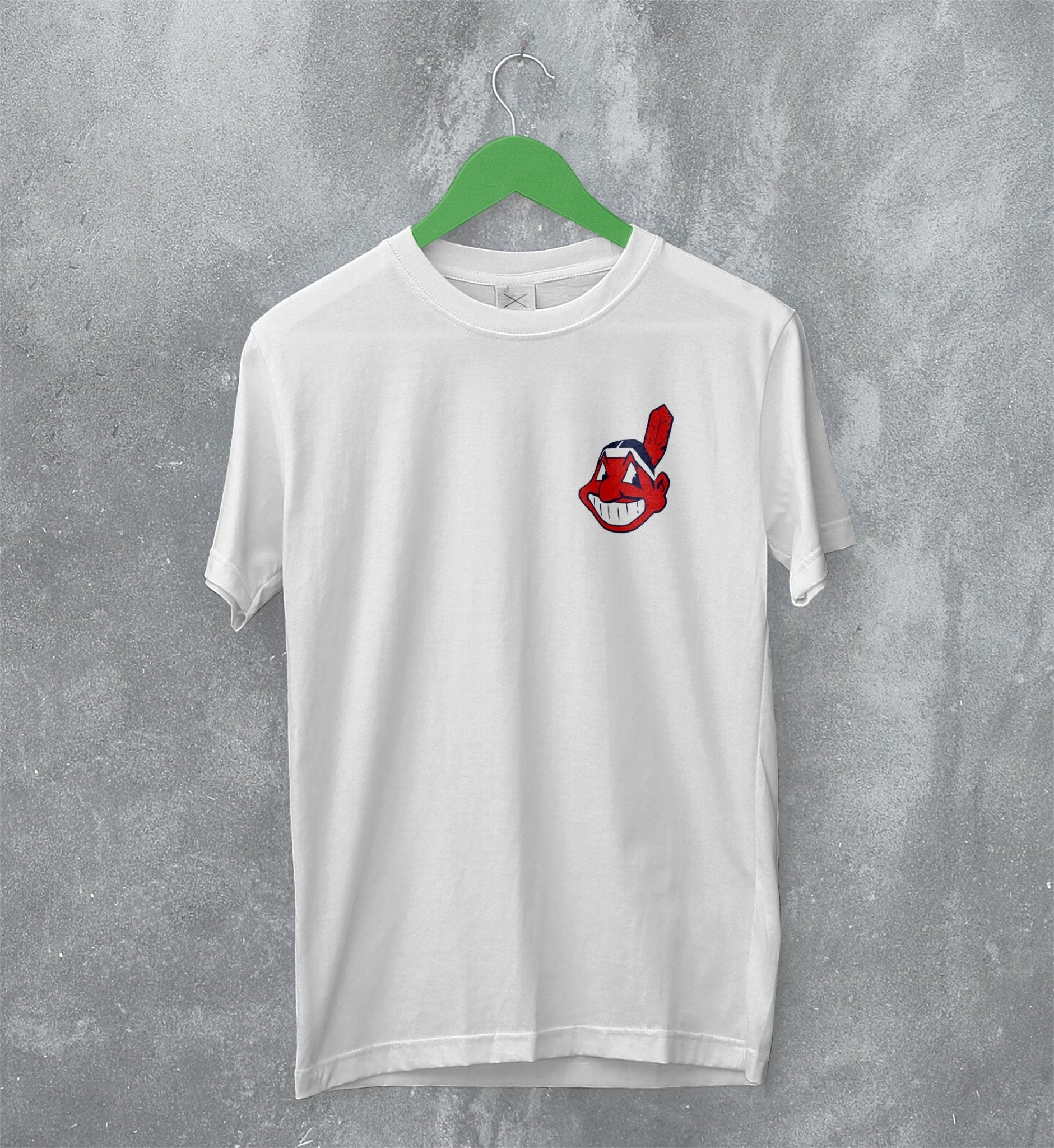 Bas Merch Cleveland Guardians T-Shirt Indian Chief Logo Printed Pocket Shirt Bas ...