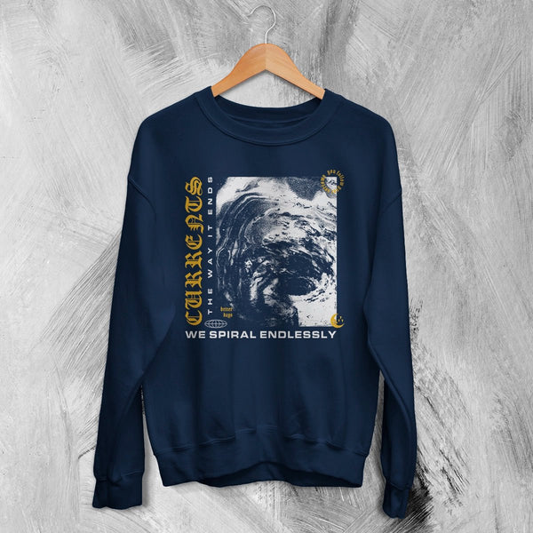 Currents Album Sweatshirt The Way is Ends Currents Shirt Metalcore Band Crewneck - Navy Blue - WorldWideShirt
