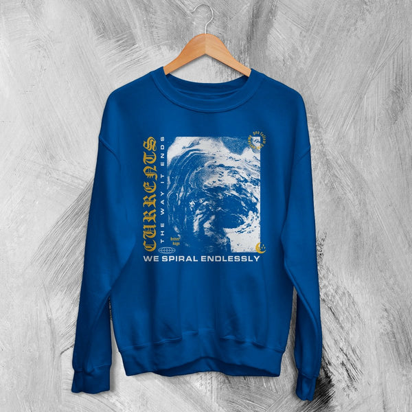 Currents Album Sweatshirt The Way is Ends Currents Shirt Metalcore Band Crewneck - Royal Blue - WorldWideShirt