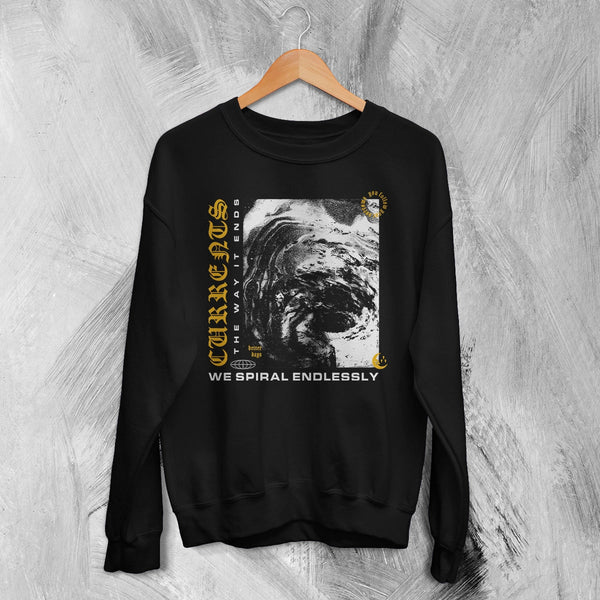 Currents Album Sweatshirt The Way is Ends Currents Shirt Metalcore Band Crewneck - Black - WorldWideShirt