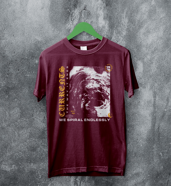 Currents Album T-Shirt The Way is Ends Currents Shirt Metalcore Band Tee - Red Maroon - WorldWideShirt