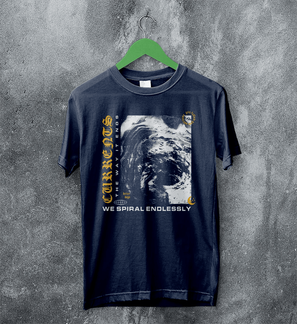 Currents Album T-Shirt The Way is Ends Currents Shirt Metalcore Band Tee - Navy Blue - WorldWideShirt