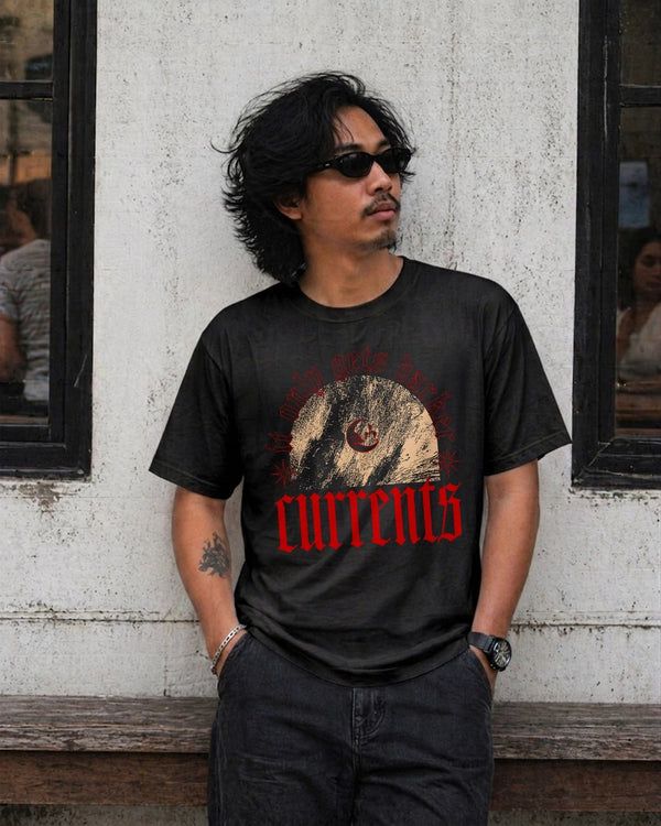 Currents Band T-Shirt It Only Gets Darker Shirt Currents Music Tee - Black - WorldWideShirt