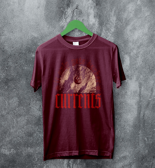 Currents Band T-Shirt It Only Gets Darker Shirt Currents Music Tee - Red Maroon - WorldWideShirt