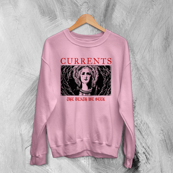 Currents Sweatshirt Currents The Death We Seek Shirt Metalcore Band Crewneck - Light Pink - WorldWideShirt