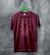 Currents T-Shirt Metalcore Currents Band Shirt Punk Skull Rose Tee - Red Maroon - WorldWideShirt