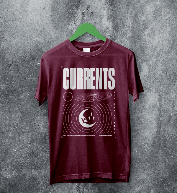 Currents The Way is Ends T-Shirt Currents Shirt Metalcore Band Concert Tee - Red Maroon - WorldWideShirt