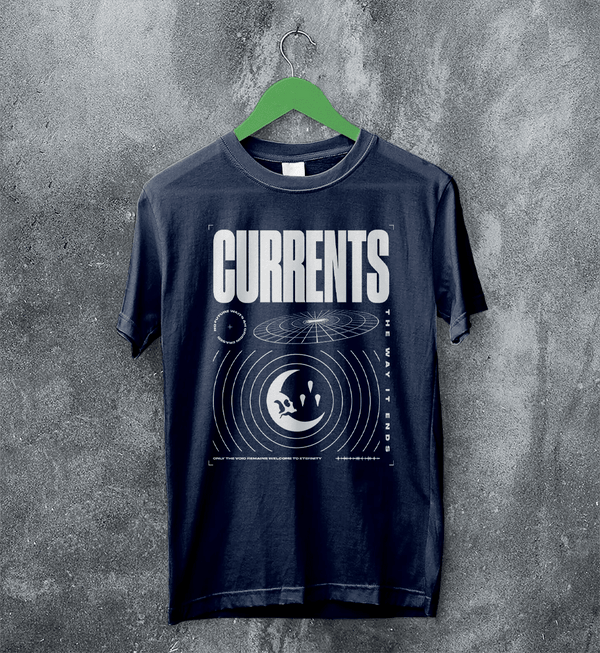 Currents The Way is Ends T-Shirt Currents Shirt Metalcore Band Concert Tee - Navy Blue - WorldWideShirt